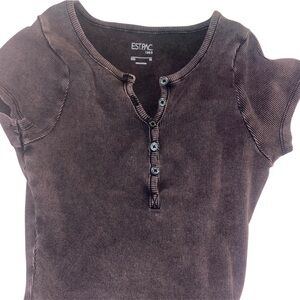 Est. PAC 1980 V.I Henley T-Shirt Sze small Black/purple